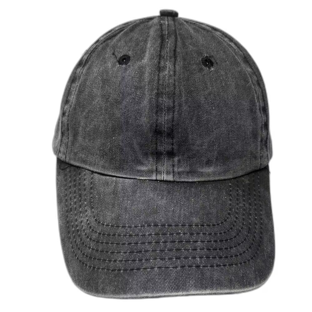 KNG Baseball Cap Gray Hat OS Adjustable Plain Blank Washed Cotton Slideback